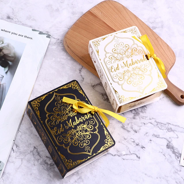 5 pz scatole caramelle cioccolato a forma di libro Eid Mubarak confezione arredamento Ramadan reggiseno 7