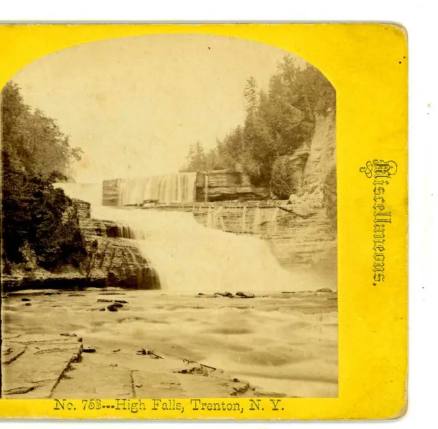 High Falls Trenton NY American Scenery Stereoview 1869