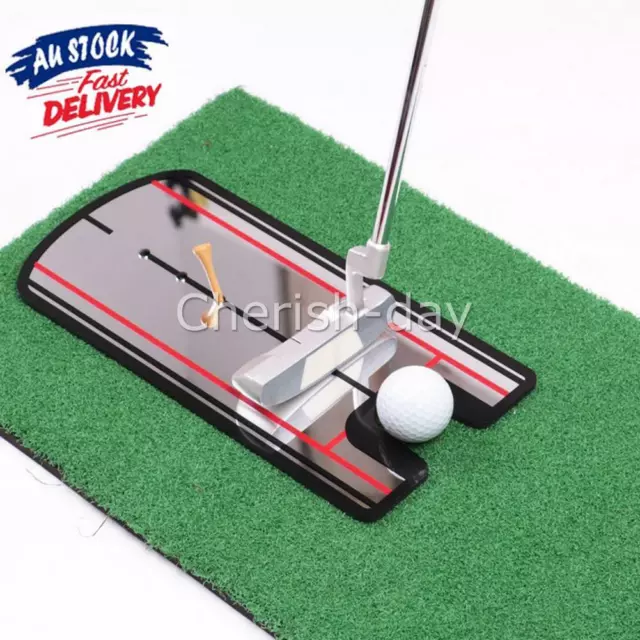 Golf Trainer Training Mirror Aids Swing Straight Practice Net Putting Mirror Mat