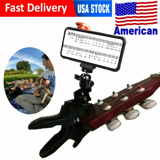 Cameras Guitar Headstock Mobile Phone Holder Bracket Stand Cell Phone Clip Clamp