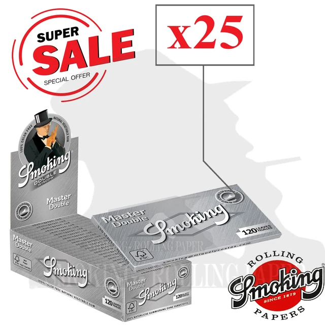 SMOKING SUPREME ULTRATHIN 1 1/4 MEDIO GRANDEZZA CARTINE 50 FOGLIE PER CONFEZIONE SCATOLA COMPLETA 25 PEZZI - Foto 7