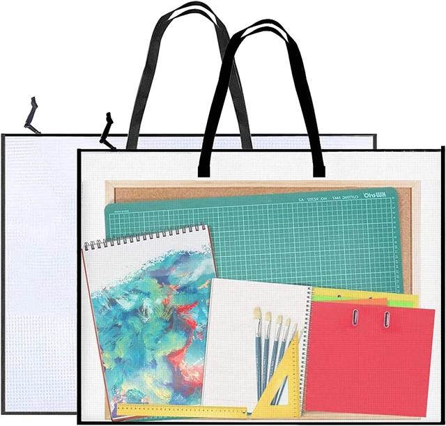 DPEI XUAN 2 Pieces Art Portfolio Bag Poster Storage Bag, with Zipper and Handle