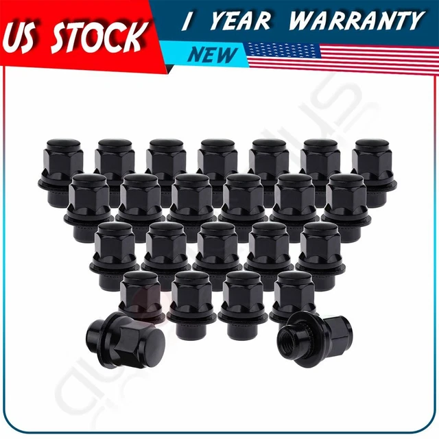 24 BLACK MAG Lug Nuts 12x1.5 For Toyota 4Runner Sequoia Lexus GS460