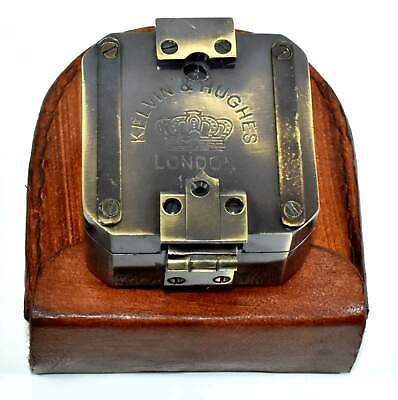 Kelvin & Hughes Brass Antique Brunton Compass CASE U S Navy Marine Nautical Gift