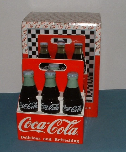 Vintage Coca Cola Six-Pack Cookie Jar - Enesco - 1996 - Mib
