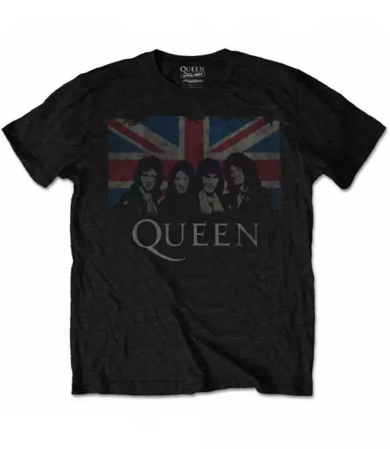 THE QUEEN Vintage Union Jack Camiseta niñas/os Licencia Oficial RockOff QUTS12B