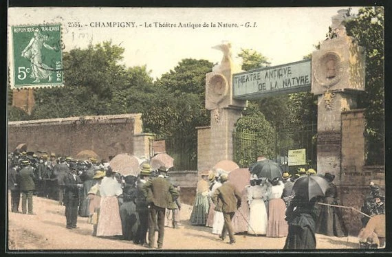 CPA Champigny, Le Théâtre Antique de la Nature, Eingang 1906