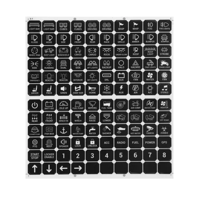 Auxbeam Switch Panel Sticker 120x For 6/8 Gang Switch Panel Switch Control Label