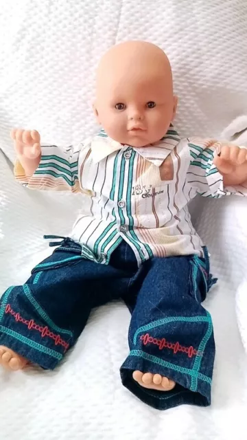 Ensemble bébé marque Clayeux taille 3 mois neuf jean et chemise manches courtes