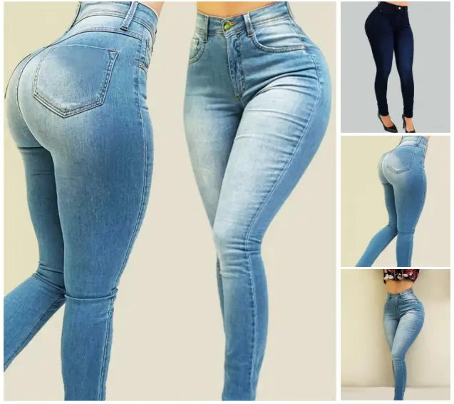 Pantalón Para Mujer Jean de Mezclilla Moda Pantalones Fino Elegantes  Colombianos 