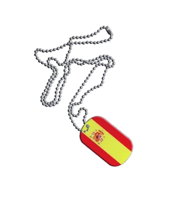 Dog Tag Fahne Flagge Spanien DogTag 3x5cm Kette mit Anhänger