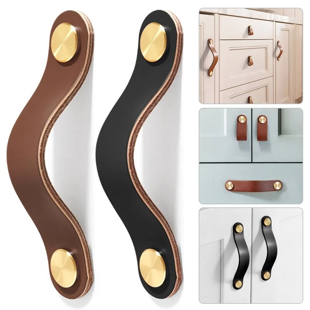 PU Cabinet Luxe Poignée de placard Garde-robe Bouton de porte Poignée de tiroir
