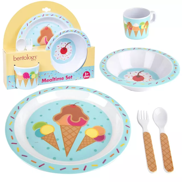 5 Pc Mealtime Baby Feeding Set for Kids and Toddlers - Ice Cream Design