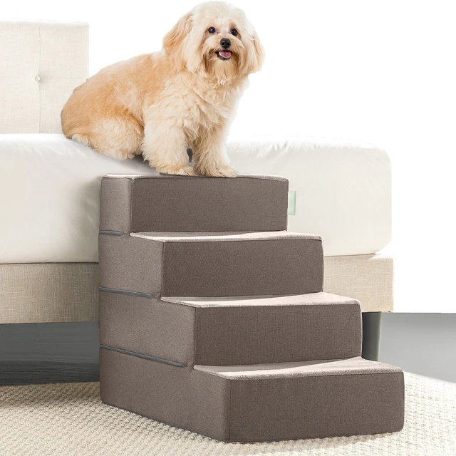 XHT Easy Cat & Dog Stairs,Brown