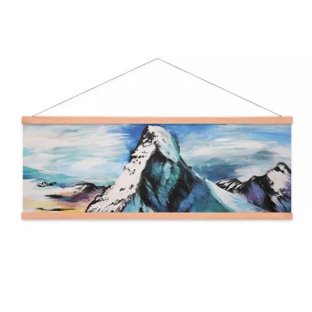 Stoffbild Kakemono mit Posterleisten Natur Malerei Gebirge Alpen Matterhorn