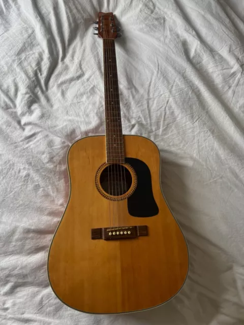 Full size Acoustic Washburn Guitar, Used (with capo, picks, soft case, strap)