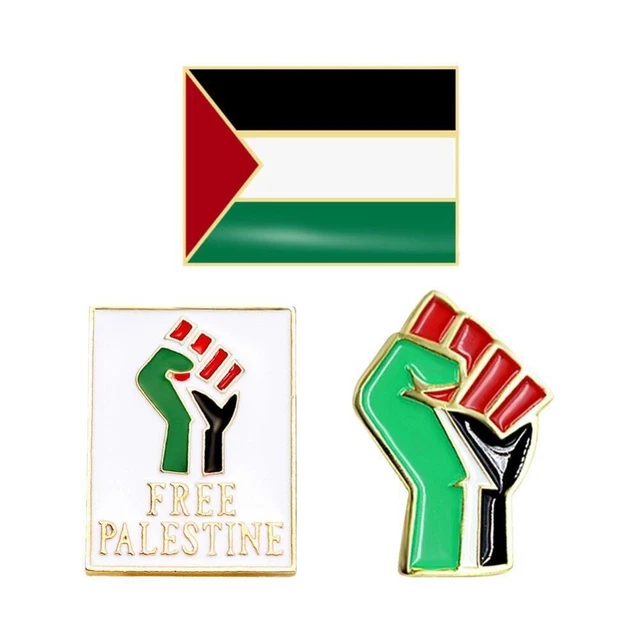 Palestinian Lapel Pin Palestine National Flag Brooch  Clothes Bag Hat Collar