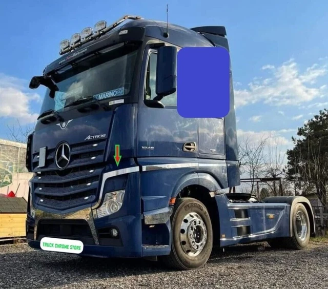 Mercedes Actros MP4/MP5 Chrome Logo Frame - Stainless Steel, 3 Pieces By Truck Chrome Store