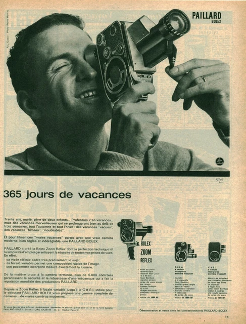 publicité Advertising 0223 1959 caméra Paillard cellule incorporée