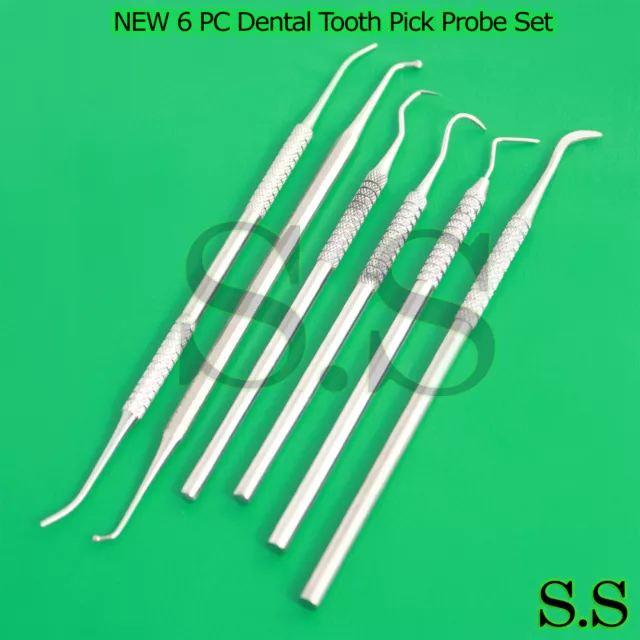 6 Pièces Kit De Sondes Pic Dentaires En Acier Inoxydable Pr-0081 2