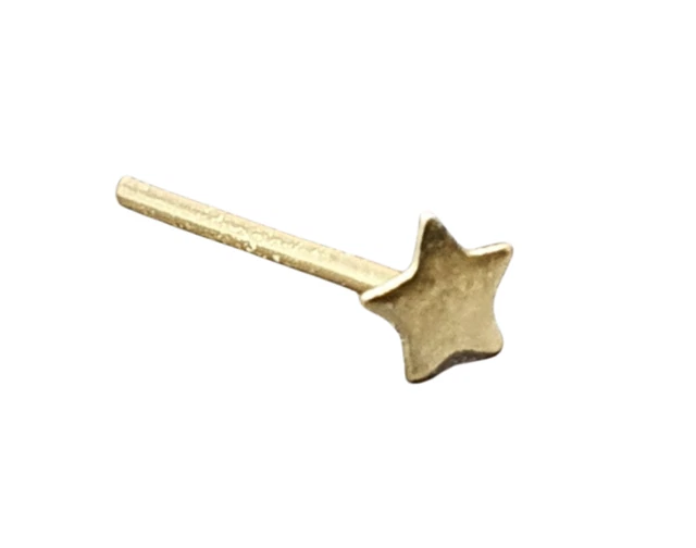 Stud de nariz de oro Estrella 9ct 2.5mm Stud 22g (0.6mm) 9k Oro 10mm Recto...