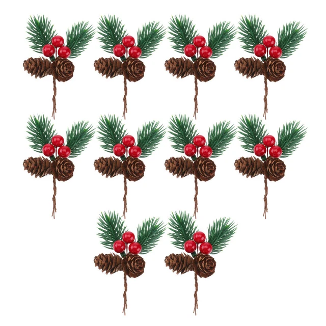 Rami di bacche di Natale albero di Natale scelte colori terra 10 pz