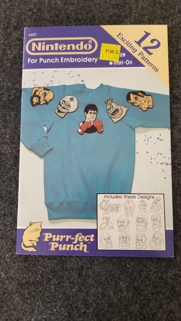 NNINTENDO PURR-FECT 12 patrones para bordado punzón plancha 1990 sin usar