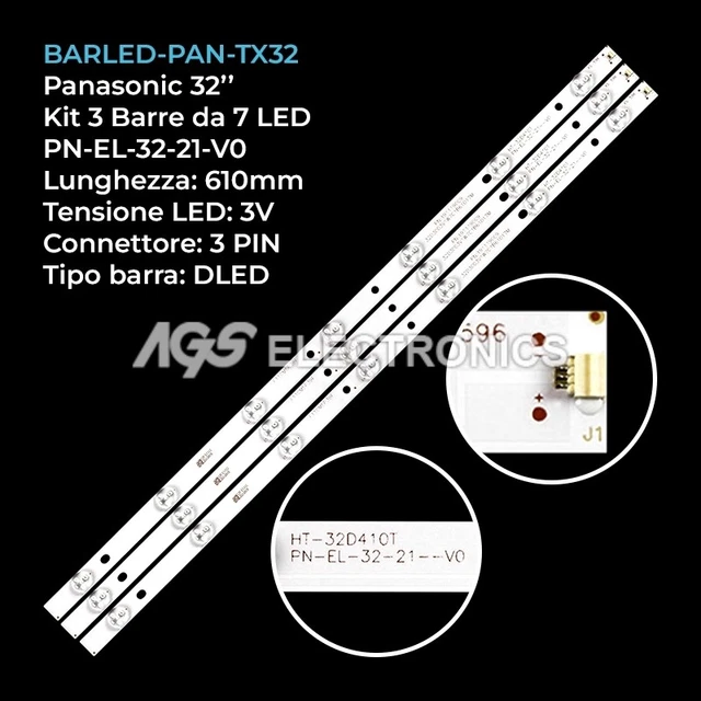 KIT 16 BARRE STRIP LED TV PANASONIC SVM550AD8-REV04-L/R TZLP157VXUA KIT 16 BARRE STRIP LED TV PANASONIC SVM550AD8-REV04-L/R TZLP157VXUA