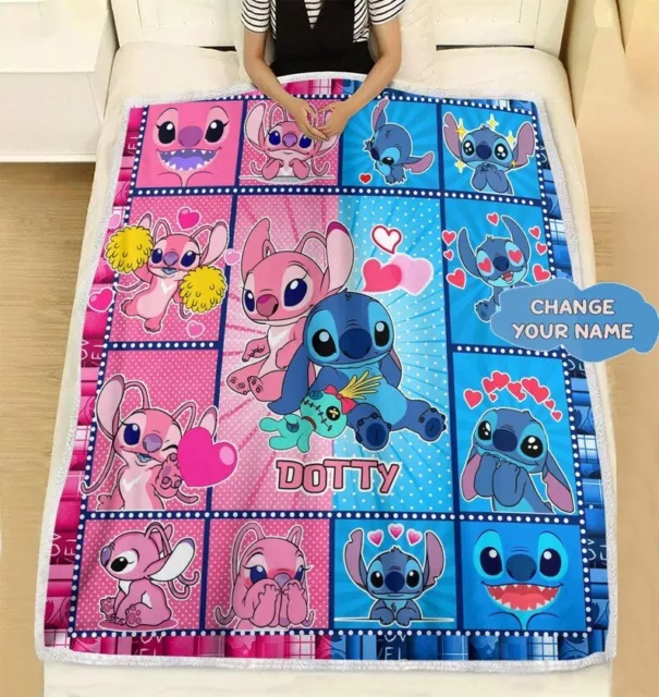 Personalized Disney Stitch Fleece Blanket, Disney Lilo and Stitch Fleece Blanket Personalized Disney Stitch Fleece Blanket, Disney Lilo and Stitch Fleece Blanket