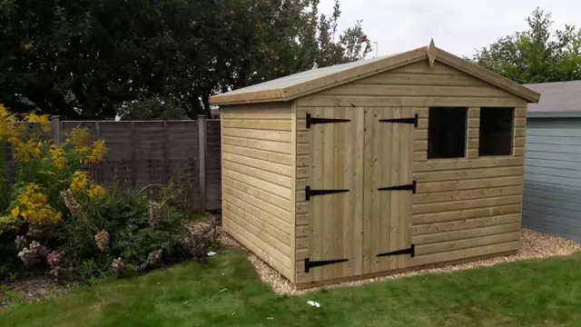 10"x 8" TANALISED 19mm t&g Shiplap Shed Reverse Apex Roof HEAVY DUTY