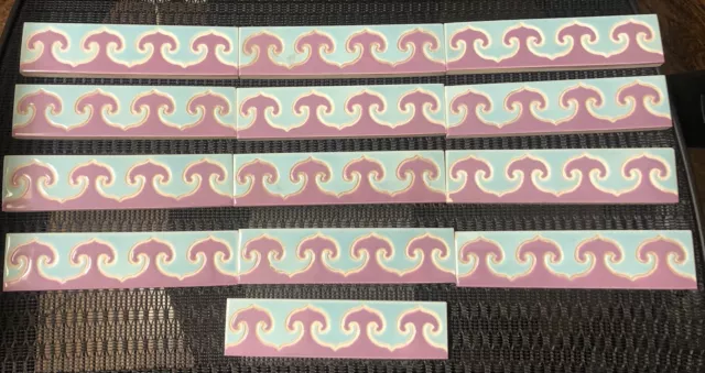 AETCO  1920's-30's Hermosa Tile - (12) Border/Liner Tile - Deco Colors
