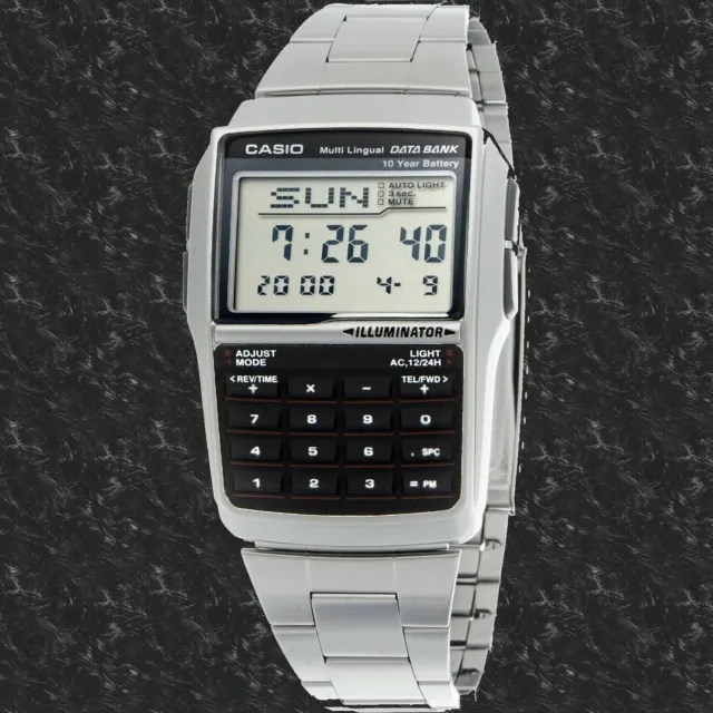 Casio DBC32D-1A Steel Databank Watch Calculator Illuminator 25 Page BRAND NEW