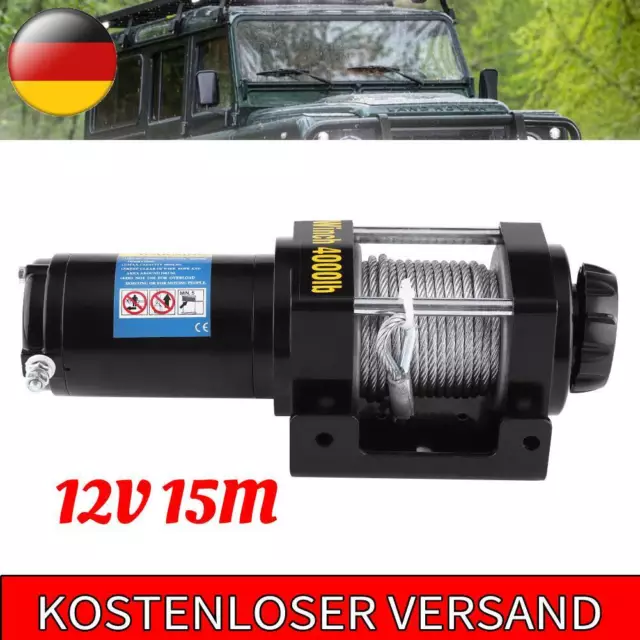 Elektrische Funk Seilwinde Quad Elektrowinde Motorwinde 12V 1814kg 15M DE HOT