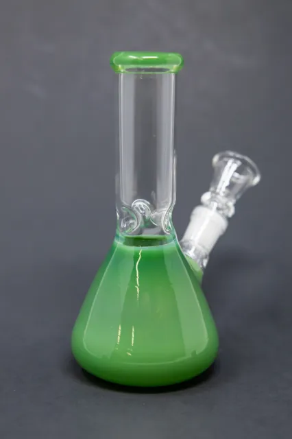Hookah Water Pipe Glass 6" Milky Green Tobacco Beaker Bong w/ ICE catcher