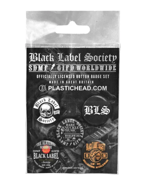 Black Label Society Button Badge Pack Band Logo new Official Set Of 5
