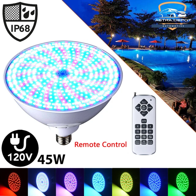 45W 120V RGB LED Color Change Swimming Pool Light Bulb Underwater