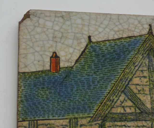  ° Relief Victorian FARMER goat  Emaux de GIEN Art Nouveau Tile Jugendstil Tegel 8