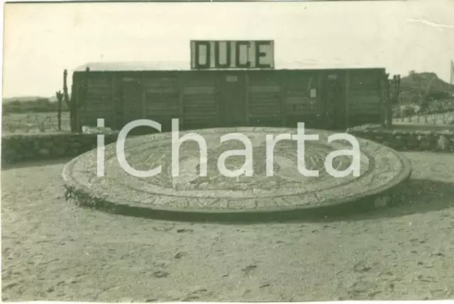 1935 AFRICA ORIENTALE ITALIANA Bivacco VI gruppo aquila in granito *Foto 8 x 5