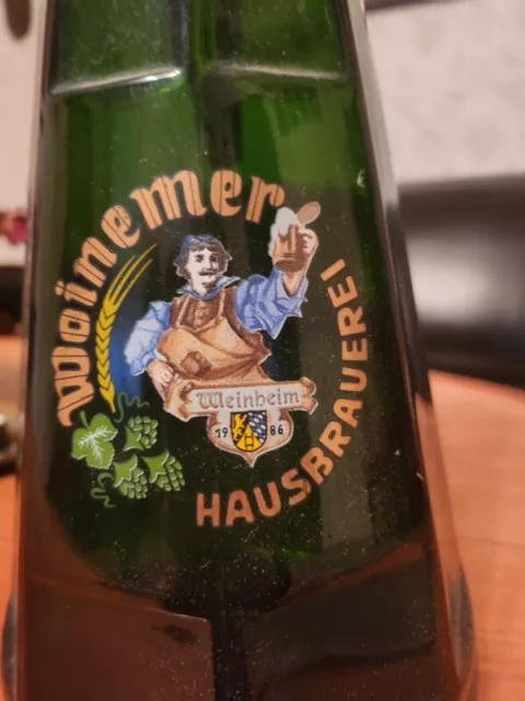 Reklame Glas Flasche WOINEMER Bier 2L Bügelverschluss Glaskrug 2