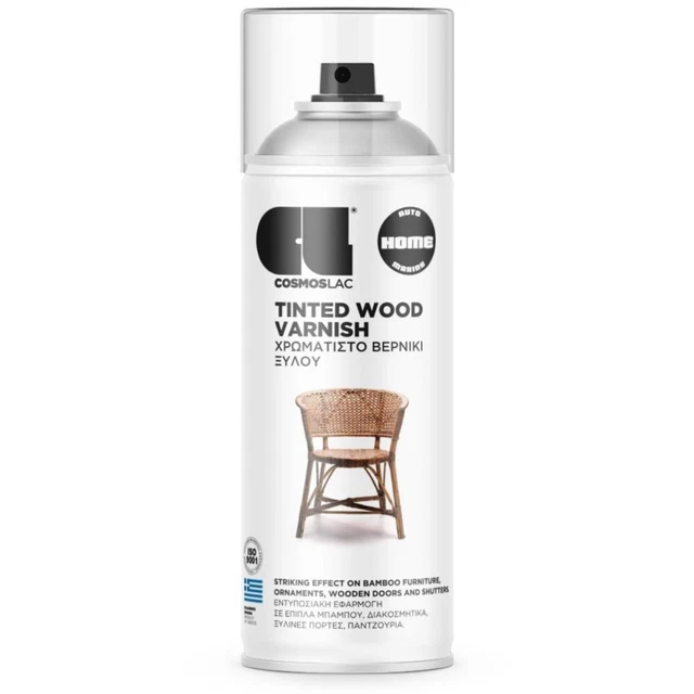 Pintura en aerosol barniz de madera tintada Cosmoslac - recubrimiento protector - lata de 400 ml