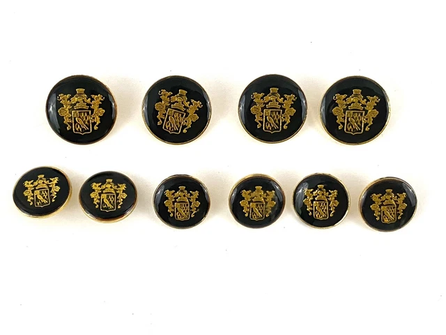 Lot De 10 Boutons Vintage En Métal Noir - Diamètre 18 Mm, Tige, Neufs, Fabriqués En France
