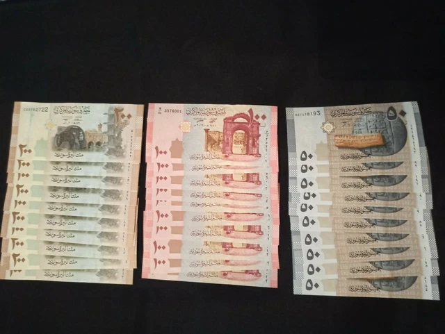 Syrie : Lot de 30 billets : 10 X 50 / 100 / 200 Pounds 2009 - 2019 ; UNC / NEUF