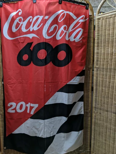 Racing Coca Cola 600 2017 Flag Banner Red Checkered 57"Wx36"L 3 Gromet