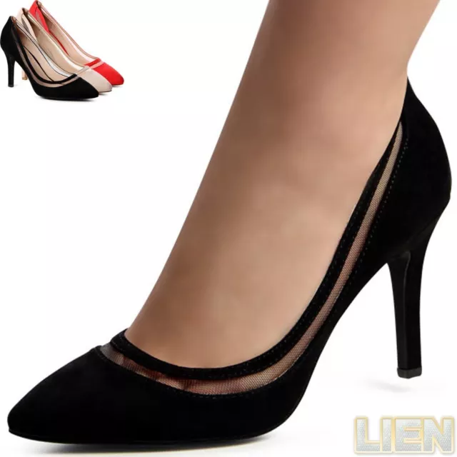 Chaussures Femme Dentelle Escarpins Talons Hauts Transparent Soirée Fête Mariage