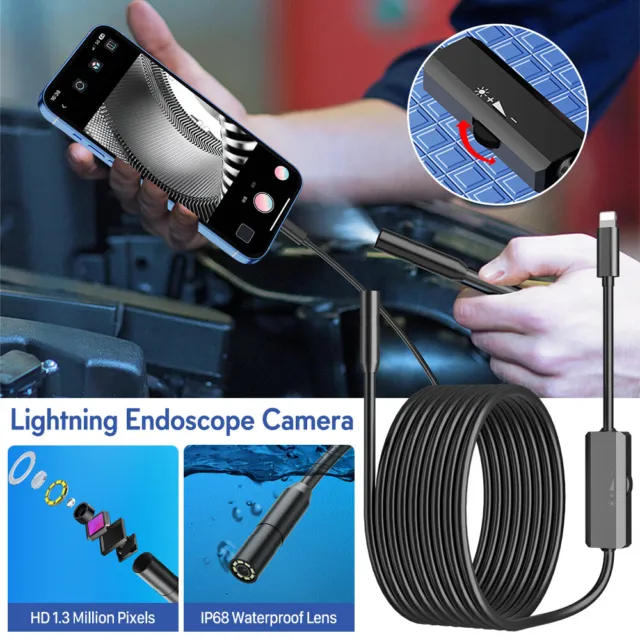 USB LED Endoskop 2M/5M/10M Wasserdicht Endoscope Inspektion Kamera Für iphone DE