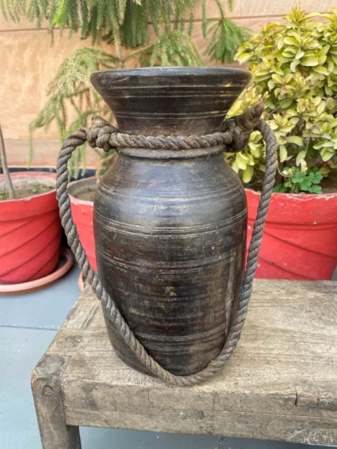 Antique Old Wooden Hand Carved North Indian Himalya Nepal Milk Pot Himachal Pot