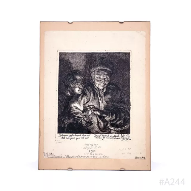 Jacob Stahl Radierung „Der Meister und sein Zwerg“ Peter Paul Rubens