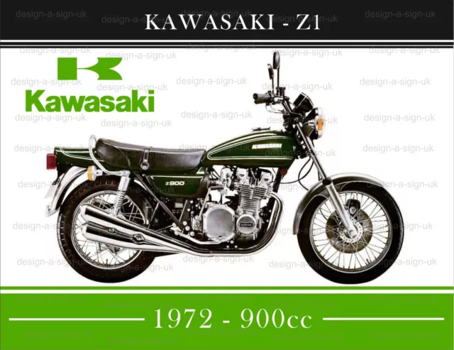 KAWASAKI Z1 900cc #303 SIGN 10 x 7.7" GARAGE SHED ALUMINIUM METAL NEW BIKE