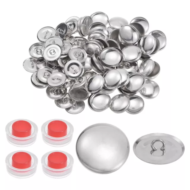 200 Sets Self Cover Button Kit 23mm Aluminum Button with 4 Tools