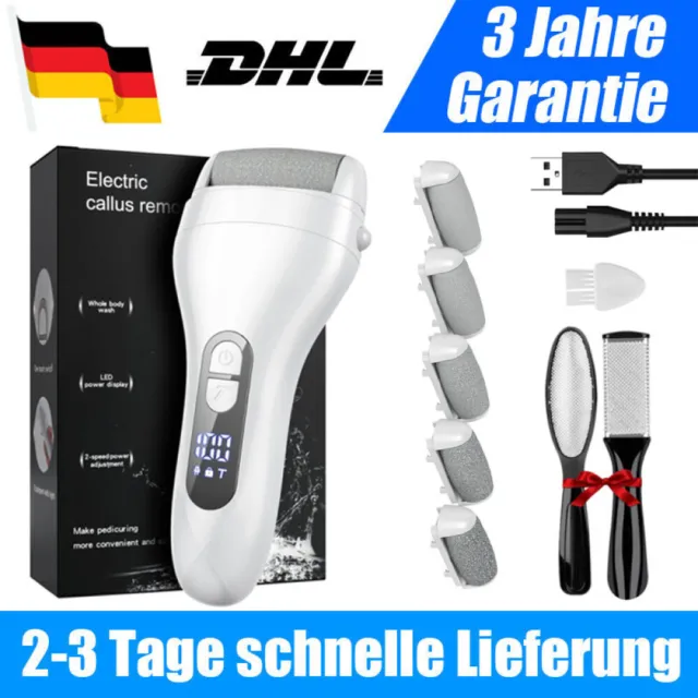 Profi Hornhautentferner Fußpflege Pediküre Set Fußpflegegerät elektrisch USB NEU